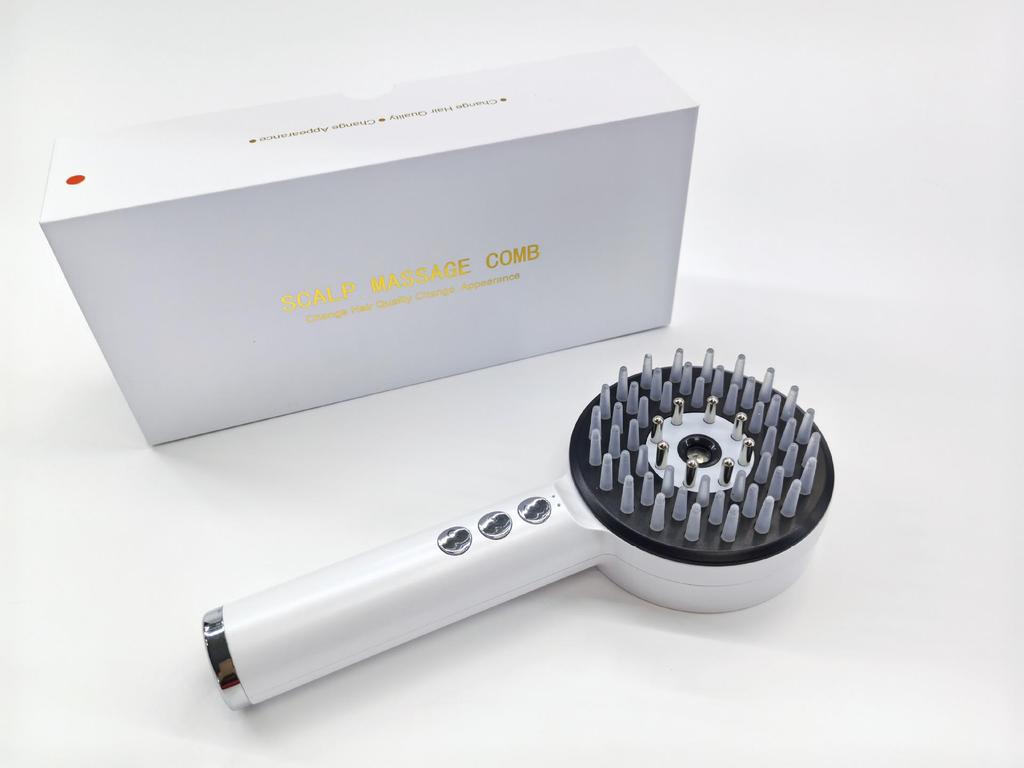 Electric EMS Microcurrent Comb with Red and Blue Light for Cross-border Massage and Liquid Application