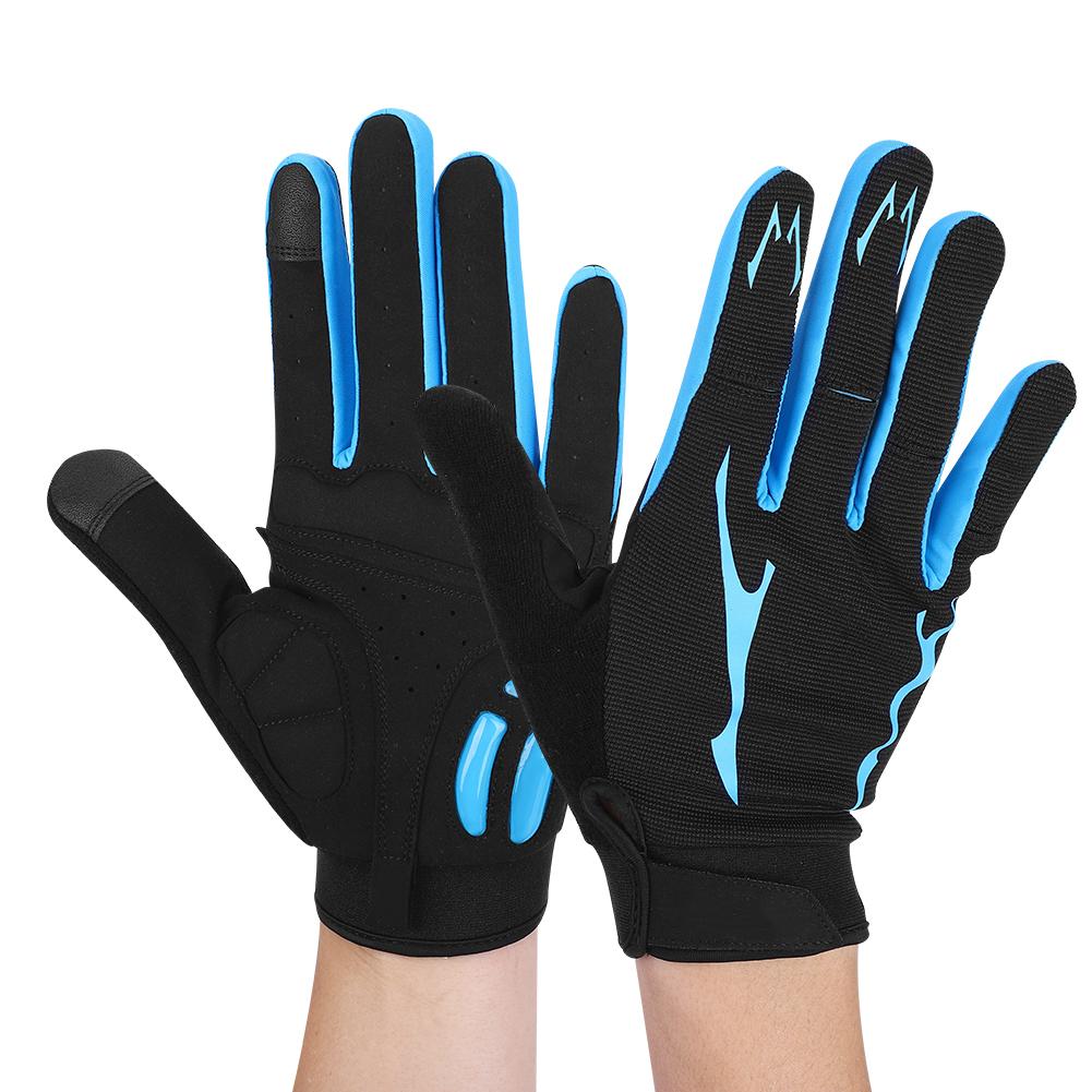 1 Paar Unisex Sport-Handschuhe Stoßdämpfende Atmungsaktive Nylon-Handschuhe für Outdoor-RadfahrenSchwarz und blau
