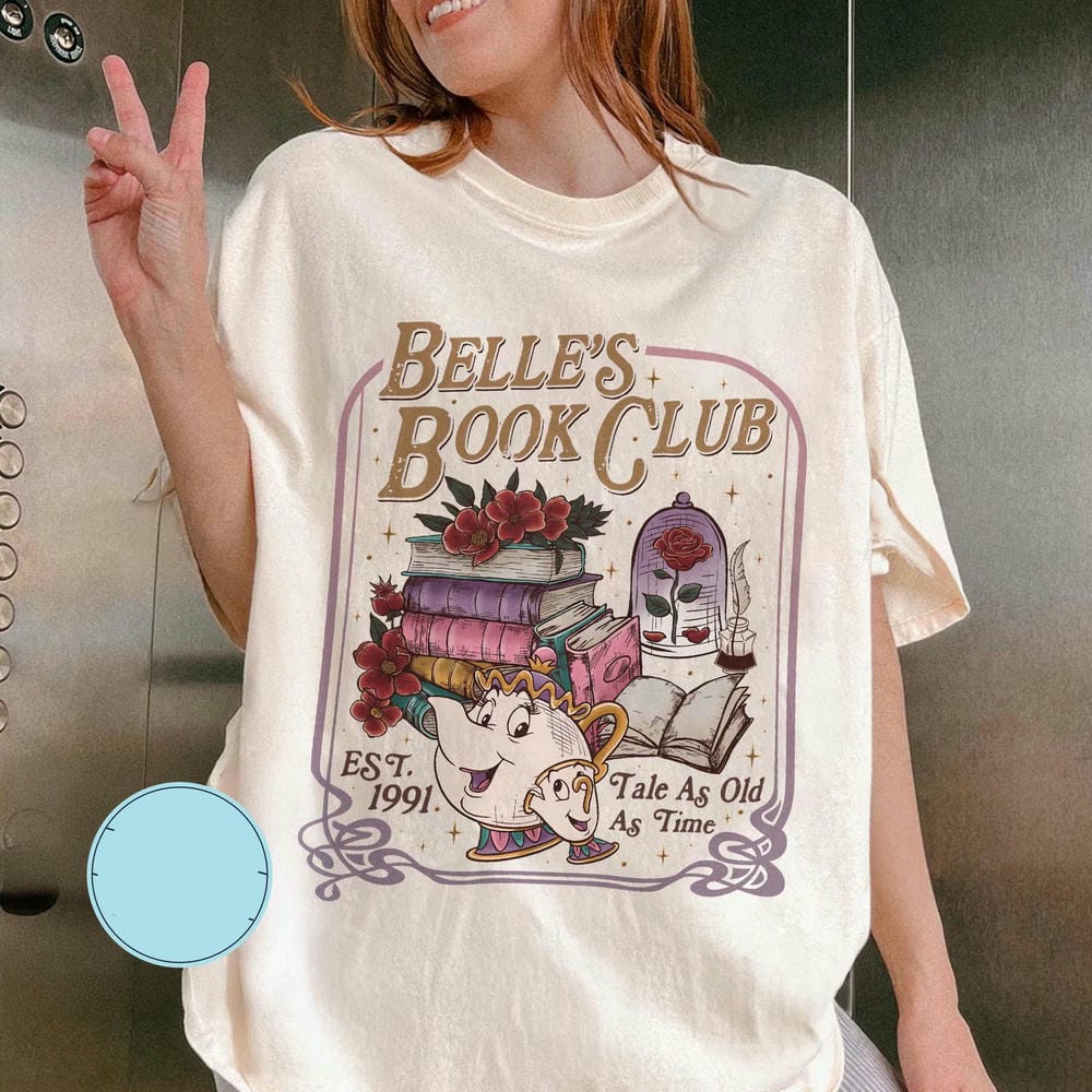 Vintage Belles Book Club For Women Tale As Old As Time Belles Book Cafe Print Unisex Shirt Unisex Tee Fantasy Apparel Y2K Top S