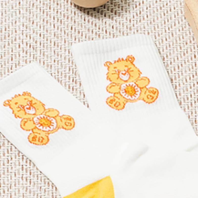 Daiso Care Bear Ribbed Long Neck Socks Yellow