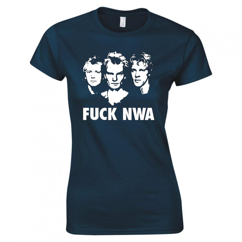 Funny The Police Fck Nwa Ladies Skinny Fit Tshirt S