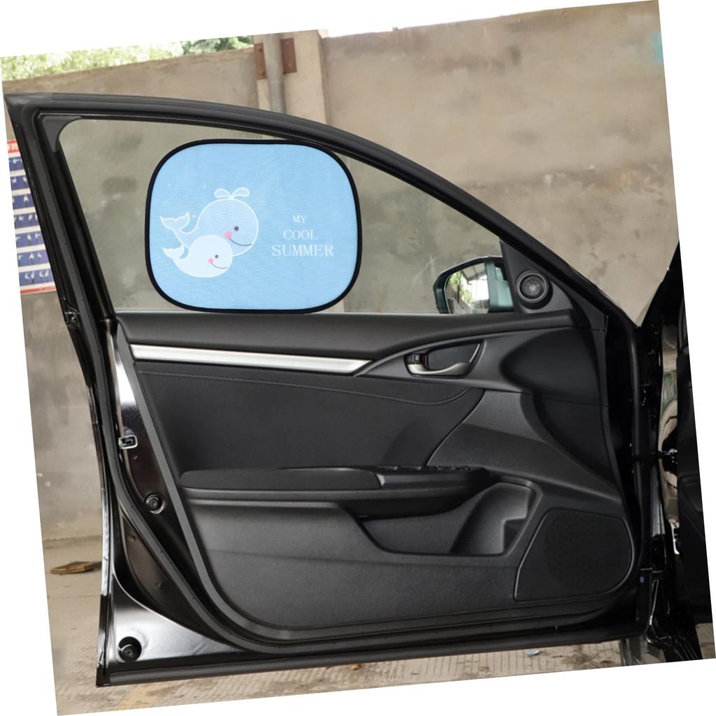 Vaguelly 2pcs Kids Car Sun Shade Cartoon Design Sun Shade Cut