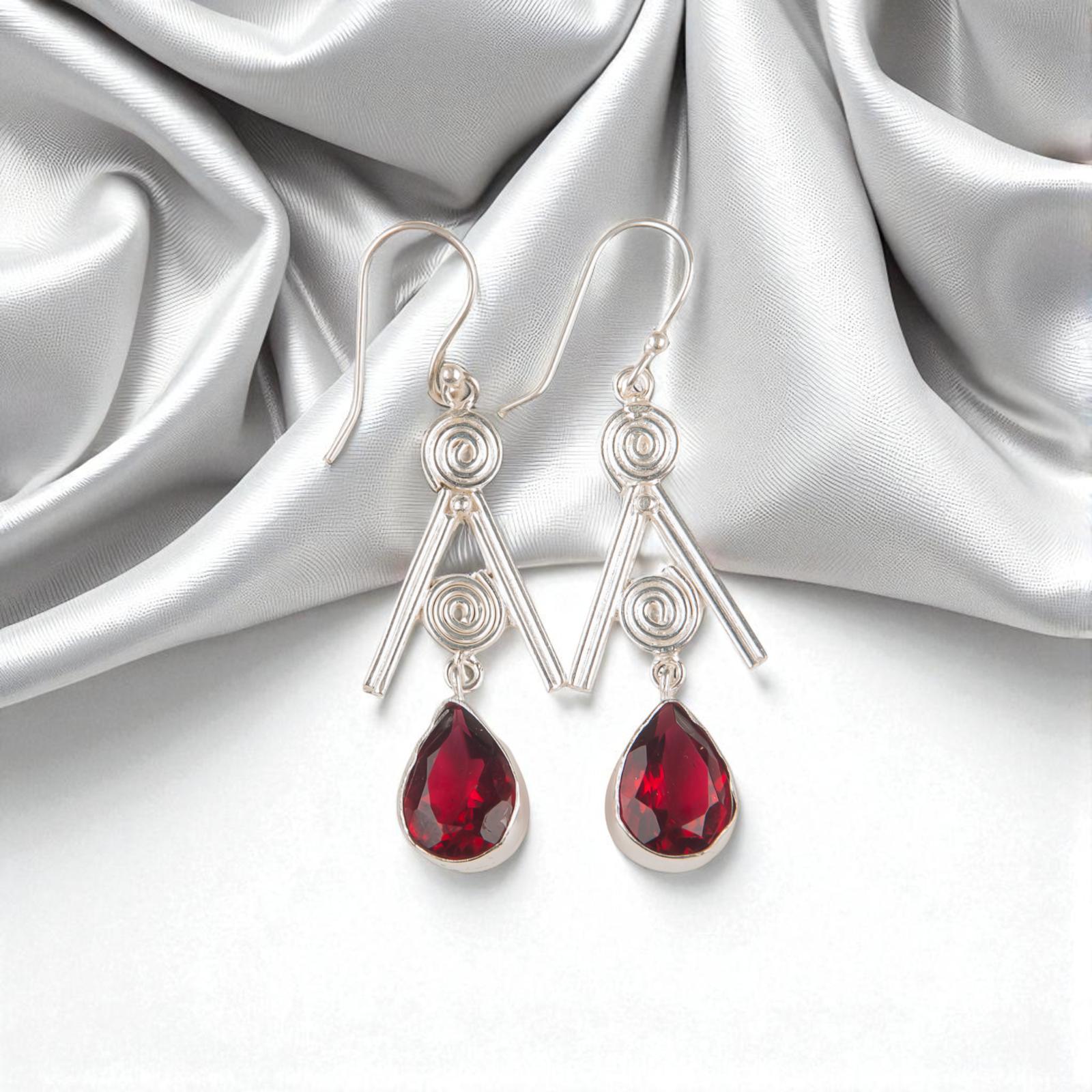 

Pink Rubellite Gemstone 925 Sterling Silver Jewelry Handmade Drop Earrings 2.4 EE-86-9