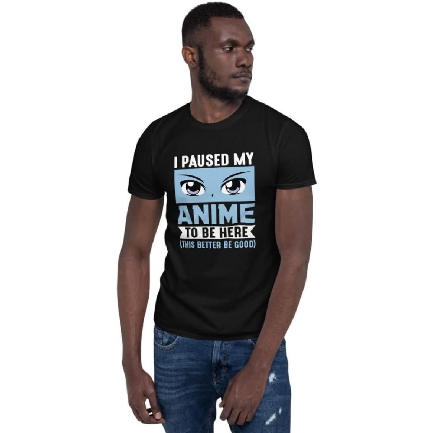 

I Paused My Anime T-Shirt, Anime Fan Shirt, Manga Tee, Comic Book Fan Gift, Anime Shirt, Japanese Comic Tee ahegao, Black, Large XXXXXL чорний