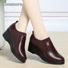 Fashion Comfortable Deep Mouth Soft Leather Shoes Flexible Loafers Women 2025 Spring Autumn Platform Wedges Shoes for Mom Work Office