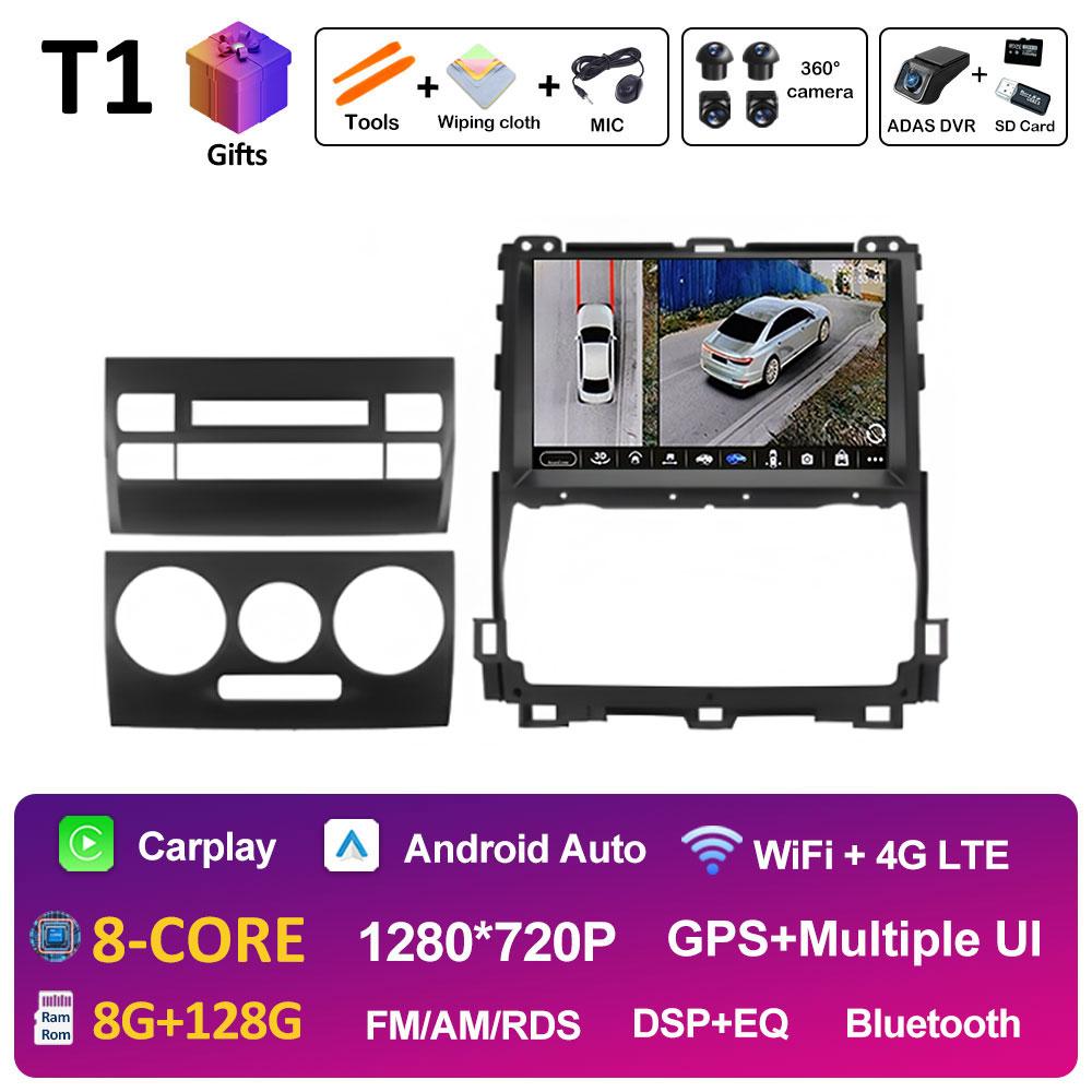 DSP Stereo For Toyota Land Cruiser Prado 120 3 III 2002 2003 2004 2005 - 2009 Android 14 Wireless Carplay GPS Navi 4G Head Unit