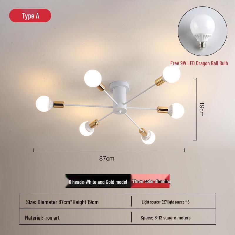 Nordic LED Ceiling Light: Modern Minimalist Design for Bedrooms & Living Rooms