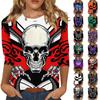 Women's Halloween Neck Loose Fit Versatile Three-Quarter Sleeve Tunic Top