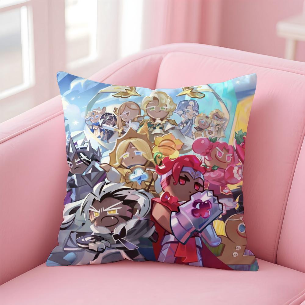 C-Cookie Run K-Kingdom Cushion Cover Home & Car Multi-Scene Pillow Cover - Reversible, Soft & Durable for Daily Use