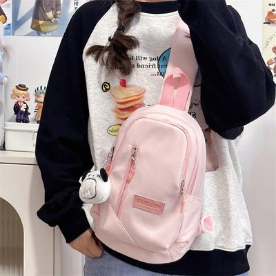 Little Fresh Student Chest Spring New Sweet Shoulder Bag Simple Multi-layer Versatile Casual Crossbody Bag for Women