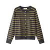 Korean Style Striped Bow Embroidery Knit Cardigan