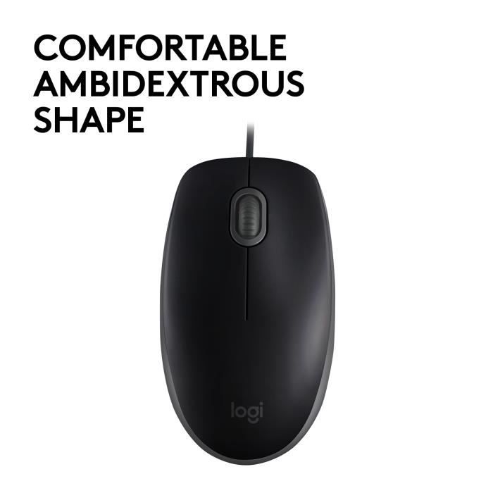 Souris Optique B110 - LOGITECH - USB - Noir - Câble