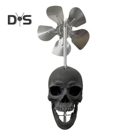 

Череп Ветер Spinner Хэллоуин Скелет Голова Юла DIY Цветная металлическая ветряная мельница Жуткий двор Украшения Устойчивая к атмосферным воздействиям скульптура из смолы для сада чёрный