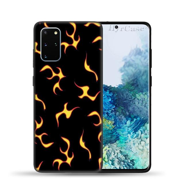 Fire Artistic Flame Silicone Case For Samsung S22 S21 Ultra S20 Fe Plus A53 A73 A52 A72 A51 A71 A22 A12 A32 A50 A33 A13 Cover