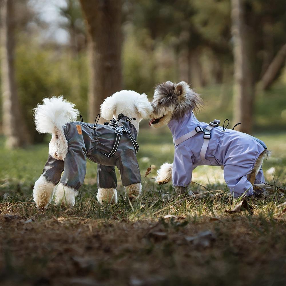 Reflective Dog Raincoat Waterproof Dog Windbreaker Overall Pet Rain Jacket  Outdoor Activities