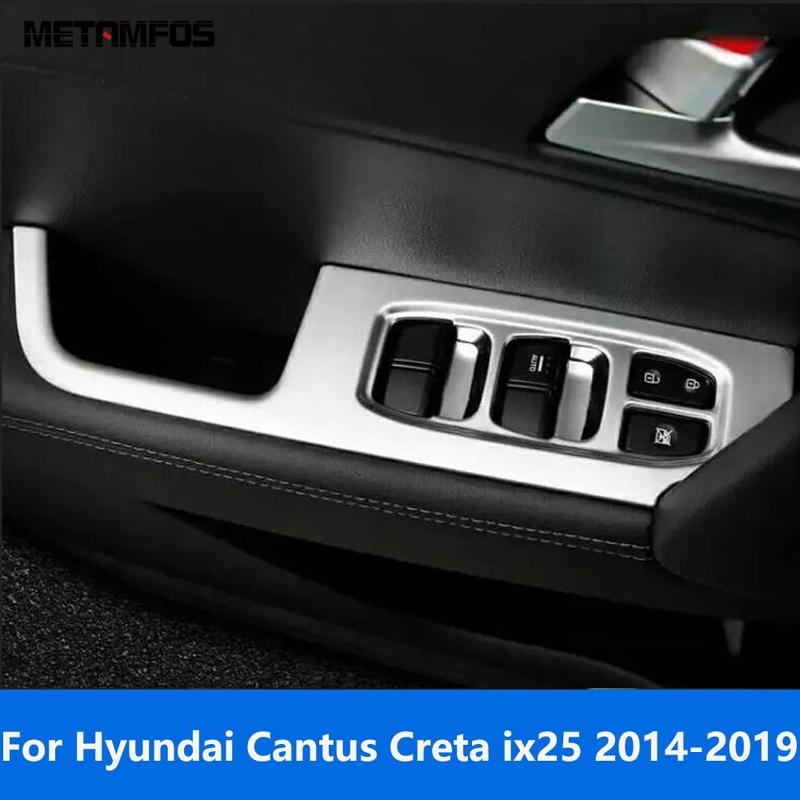 Window Lift Switch Cover Trim For Hyundai Cantus Creta ix25 2014-2018  Matte Interior Armrest Frame Accessories Car Styling