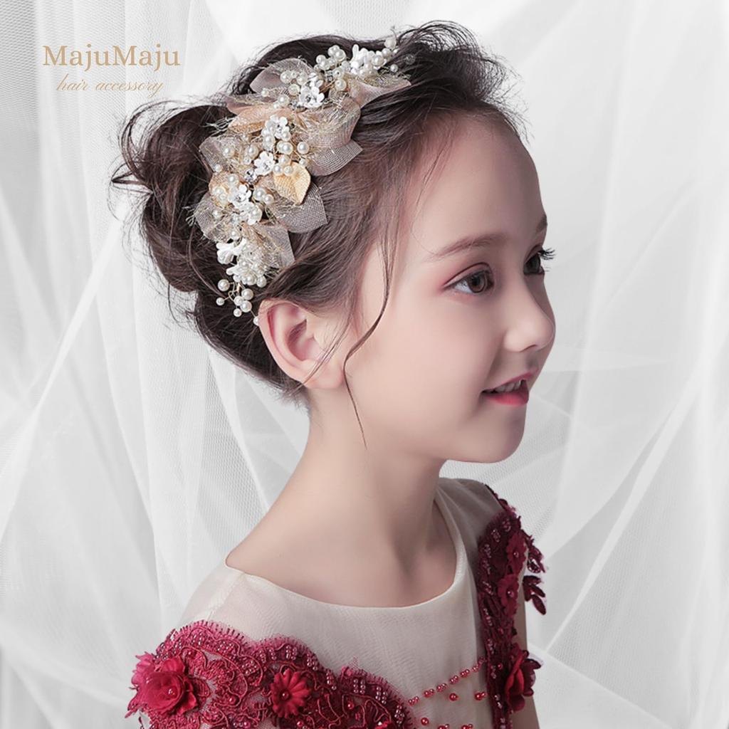 Hair Accessories Piano Recital Head Dress Girls Children Handmade Arrangement Hair Ornament [MajuMaju] (A) (PHC40-B)