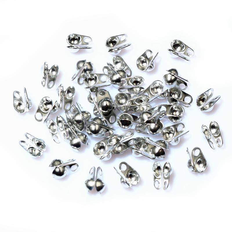 200pcs Fit 1.5/2/2.4/3.2mm Ball Chain Calotte End Crimp Beads Connector Components For DIY Jewelry Making Accessories Findings
