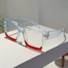 Vintage Square Glasses Women Fashion Oversized Blue Light Blocking Optical Frames Trendy Patchwork Rim Design Eyeglasses