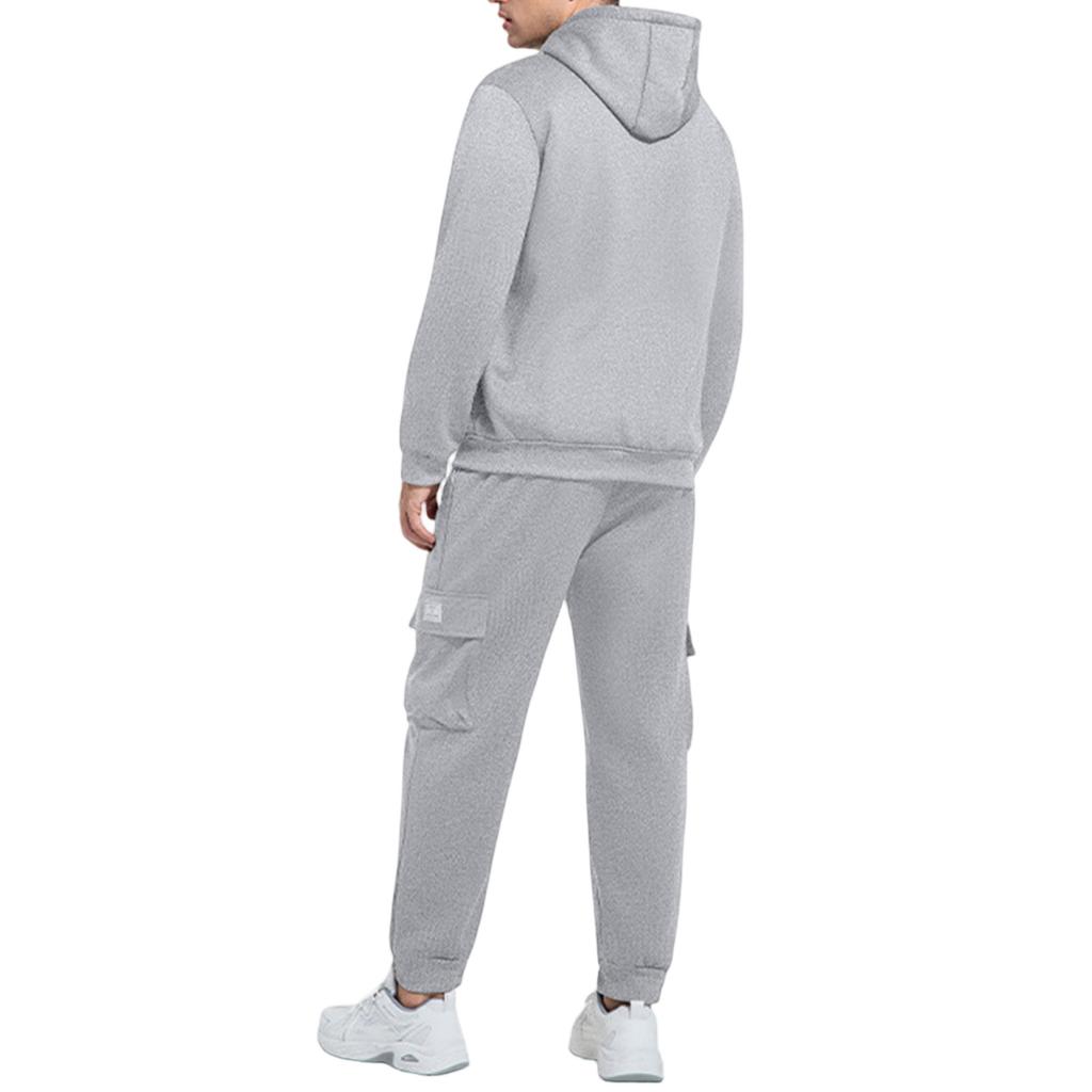 Men Waverg Zipper Pocket Flip Collar Self-Cultivation Cardigan Jacket Set