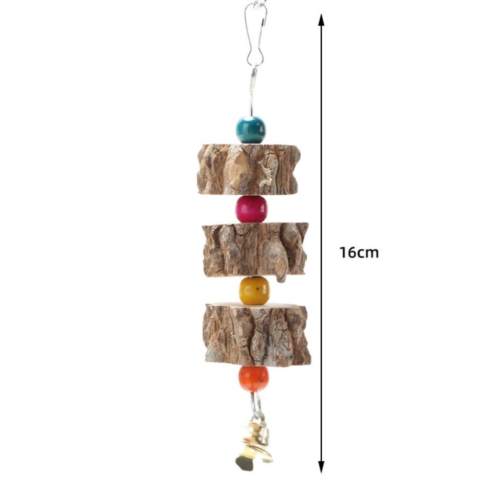 

Colorful Parrot Chew Toy Natural Wooden Bird Toy For African Grey Macaws Cockatoos 16cm