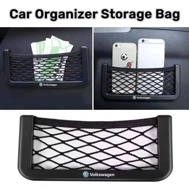 עבור VOLKSWAGEN VW רכב תיק אחסון מארגן פנימי כיס רשת לטלפון עבור Volkswagen Touareg Passat Beetle Tiguan Caddy Jetta Golf