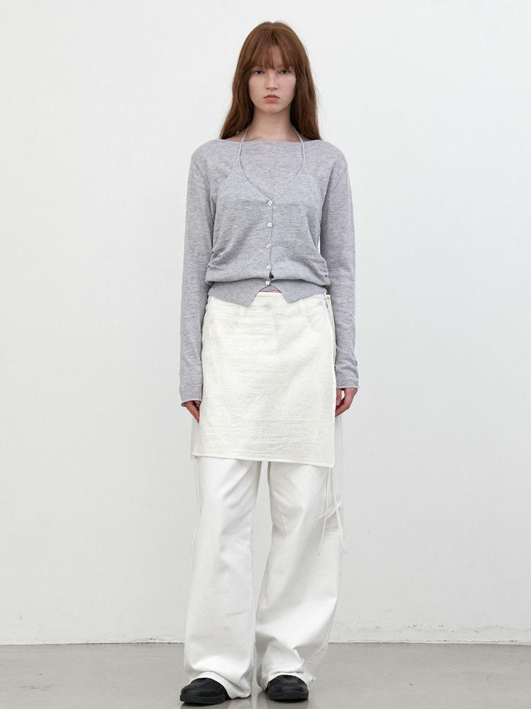 ATELIER NAIN Halter Vest Layerd Boat Neck Knit (T-7189)