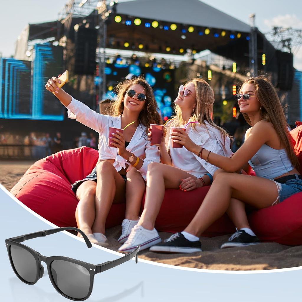 Sunglasses for Women and Silicone Foldable Stylish Sunglasses with Simple for Sun Ink Color [uxcell] Men, & PC, Model, Box, Driving, Shopping,