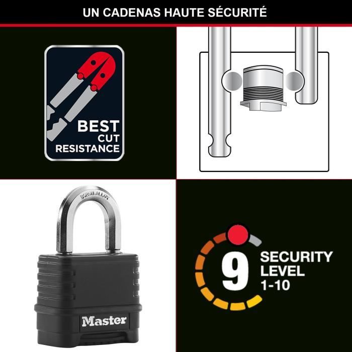 Master Lock Cadenas à combinaison Excell Zinc 57 mm Noir M178EURD