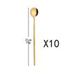 10Pcs Gold Dinnerware Sets Knife Fork Long Handle Spoons Dessert Flatware Mirror Cutlery Stainless Steel Tableware Silverware