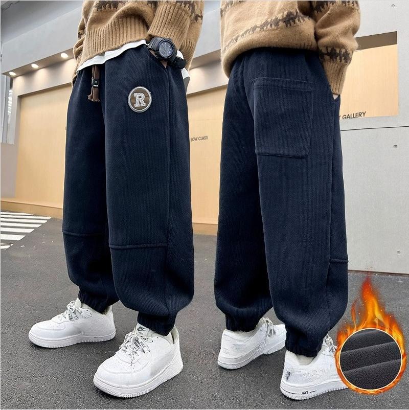Children Winter Warm Pants Children Sweatpants Thicken Corduroy Boys Casual Pants Boys Sport Pants Kids Loose Long Trousers