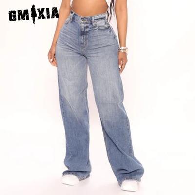 Jean ample en denim pour femme, style hip-hop, jambes larges
