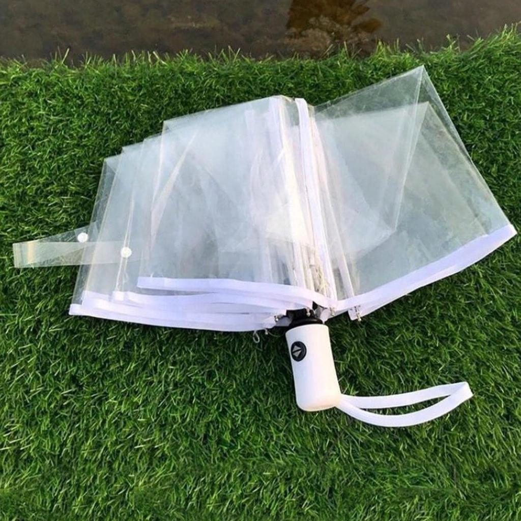 1Pc Transparent Umbrella Folding Automatic Open and Close Umbrella Mori Three-Fold Student Sunny Umbrella