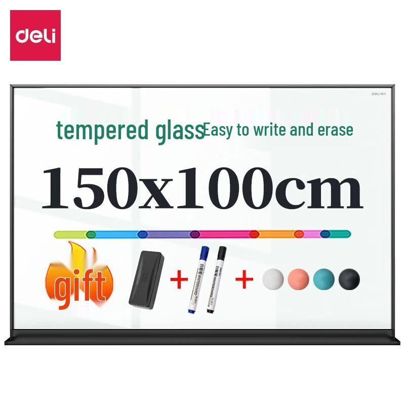Deli Magnetic Tempered Glass Hanging Whiteboard