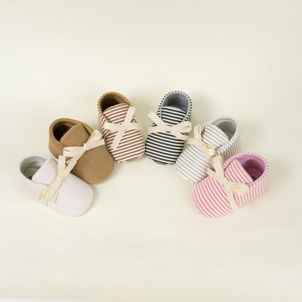 New Striped Moccasins: Non-Slip Casual Shoes for 0-1 Year Olds