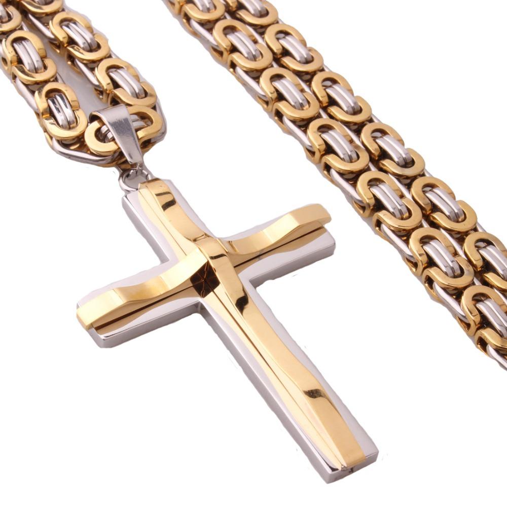 Titanium Steel Catholic Jewelry Accessories Retro Crucifix Pendant Chain Cross Necklace  Church