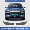 For BYD Song Pro DM-i 2025 2026 TPU Headlight Anti-Scratch Smoke Black Transparent Modification Color Changing Protective Film