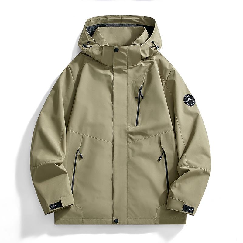 Single Layer Waterproof Windproof Jacket - New Couple Style, Versatile Hooded Coat for Outdoor Activities