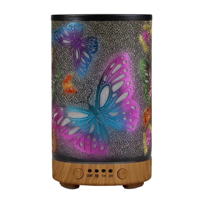 Iron Essential Oils Diffuser 100ML Aromatherapy Diffuser Cool Mist Humidifier with Waterless Auto Off Air Diffusers(Butterfly)
