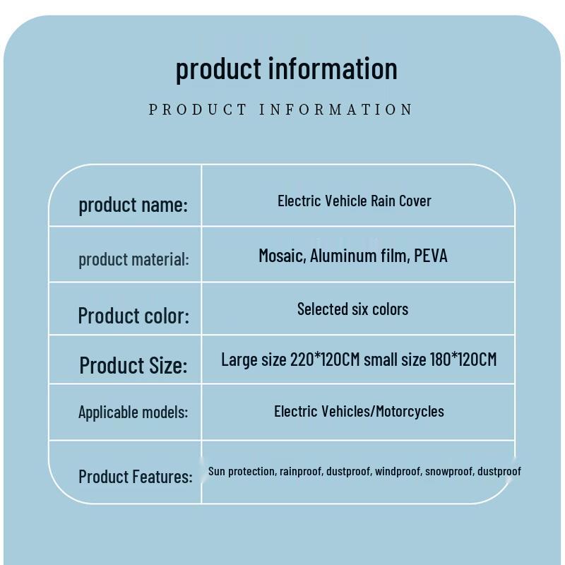 Thickened Rain & Sunproof Cover for Electric Cars, Bicycles, and Motorcycles