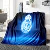 FC Madrid Emblem Flanelldecke, Weiches Polyester, Modernes Design, Ganzjahres für Camping, Reisen, Geschenke für Feiertage oder Geburtstage