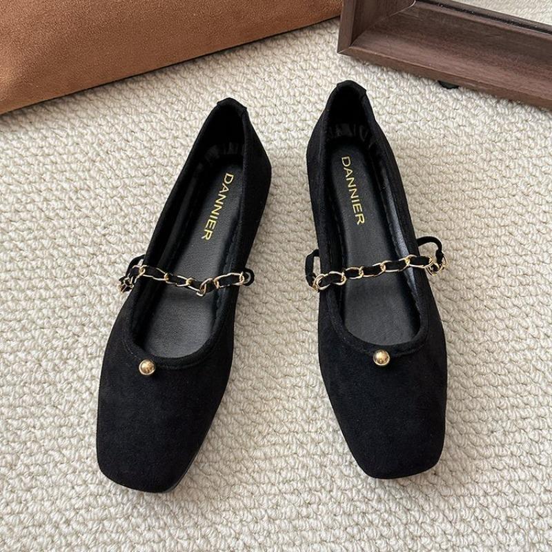 New Flat,shallow Toe Single Shoes for Women Large-sized Breathable Bean Shoes