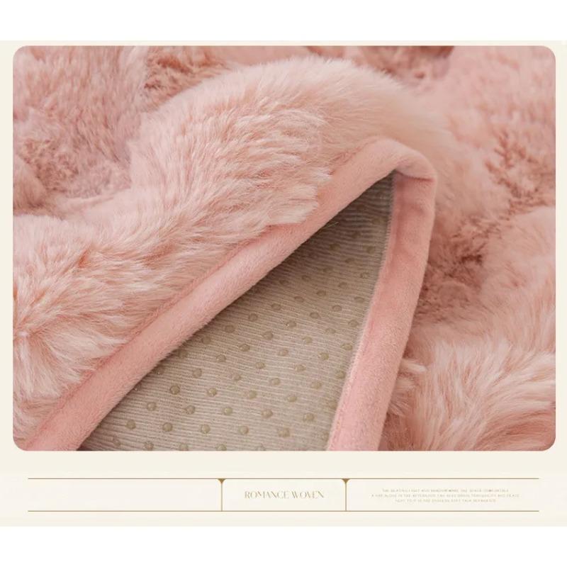 Husă de canapea din pluș de iepure, iarnă, îngroșată, perne calde de pluș, camera de zi, anti-alunecare, canapea din piele, spătar, cotiere super moale