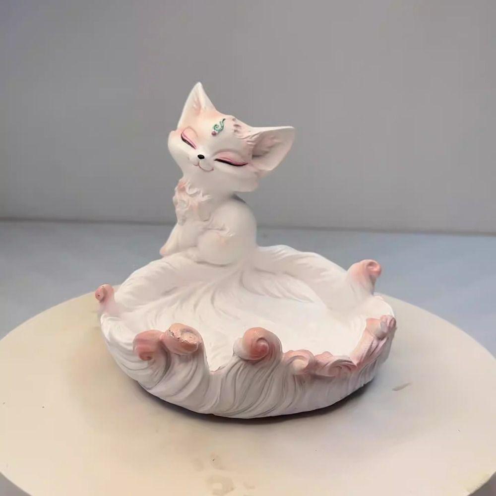 Cute Jewelry Key Storage Rack Resin Key Tray Desktop Ornament Animal Figurine  Tea Table