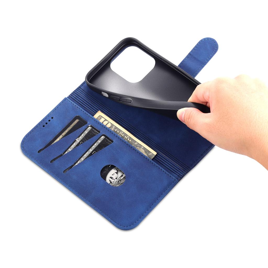 AZNS Etui portfelowe do iPhone 16 Pro Wstrząsoodporne skórzane PU etui na telefon