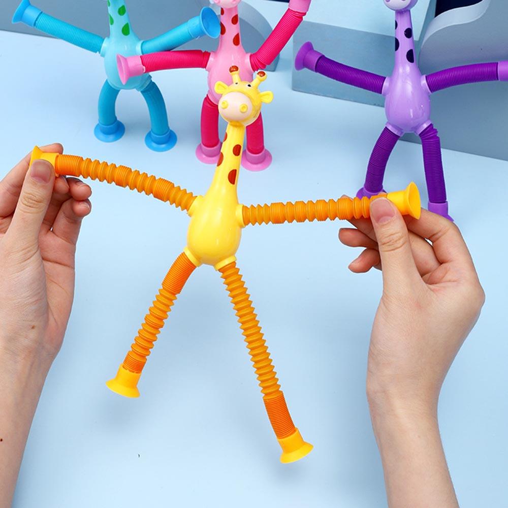 Telescopic Giraffe Toy Sensory Tube Toddler Giraffe Pop Out Arm Toys Stress Relief Autism Fidget for Kids Party Favors Pop Tubes