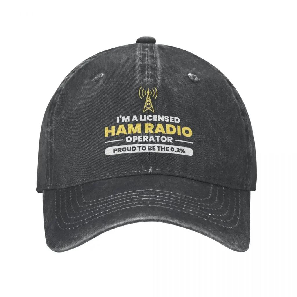 Amateur Ham Radio Grandpa Fathers Day Unisex Baseball Cap Distressed Washed Caps Hat Outdoor Soft Sun Cap