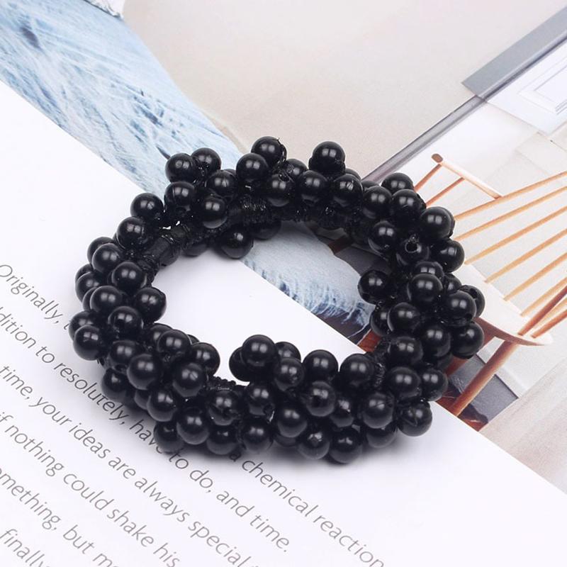 1pc Elegant Imitation Pearl Bead Hair Accessory Elastic Rubber Band Women's Fashion Hair Rope Sweet Ponytail Simple Hair Circle