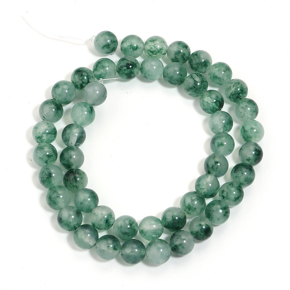 Natural Chalcedony Stone Beads Deep Green Round Loose Spacer Bead For Jewelry Making DIY Bracelet Necklace Supplie 4/6/8/10/12mm