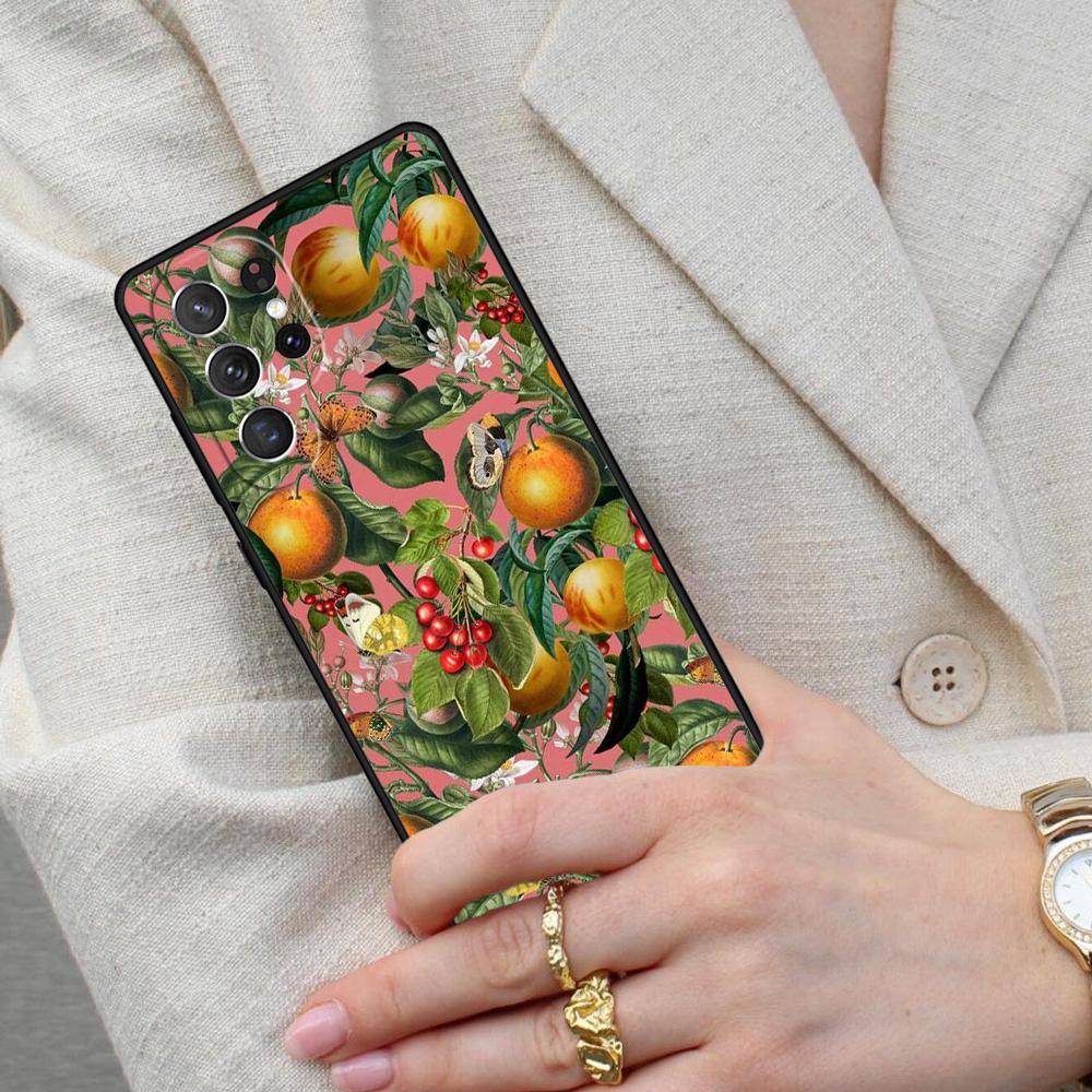 Tropical Pomegranate Pattern Cell Phone Case for Samsung Galaxy S26 Ultra S25 S24 S23 S22 S21 S20 Note10 Cover
